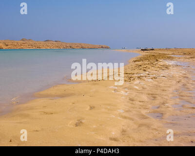 Luftbild des Ras Mohammed National Park mit seiner klaren und transparenten Wassern und seine berühmten Reef, Sharm el Sheik, Halbinsel Sinai, Ägypten. Stockfoto