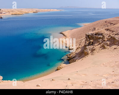 Luftbild des Ras Mohammed National Park mit seiner klaren und transparenten Wassern und seine berühmten Reef, Sharm el Sheik, Halbinsel Sinai, Ägypten. Stockfoto