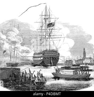 14 Oktober 1848 Übergabe Hamburger Flottille eine Zentralgewalt. Stockfoto