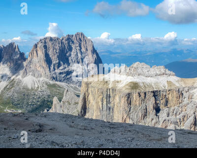 Die Dolomiten von der Oberseite der Seilbahn Aussichtsplattform Italien. Stockfoto