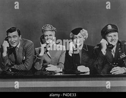 ESCENA DE LA PELICULA "FIN DE SEMANA" - 1945 - ALTER PIDGEON/Ginger Rogers/Lana Turner/VAN JOHNSON. Stockfoto