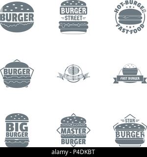 Cheeseburger logo, einfachen Stil Stock Vektor