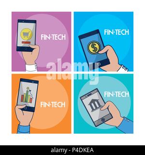 Financial Technology square Frames Stock Vektor