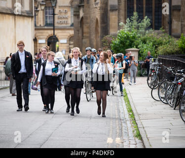 Studierende an der Universität Oxford tragen die traditionelle ub fusc" Kleider, die zwingend vorgeschrieben, wenn die Prüfungen sind. Nelken Kurs Jahr bezeichnen. Stockfoto