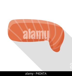 Roher Lachs Symbol, flacher Stil Stock Vektor