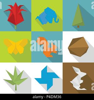 Papier christbaumkugel Symbole, flacher Stil Stock Vektor