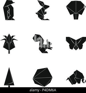 Papier firlefanz Symbole gesetzt, einfachen Stil Stock Vektor