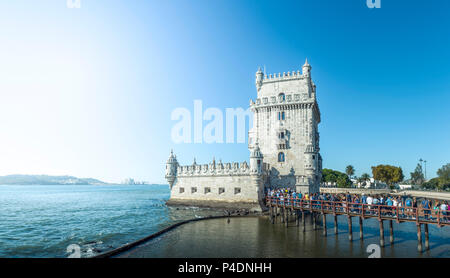 Europa, Portugal, Lissabon, Belem, Torre, Turm, Torre de Belem. Stockfoto