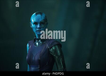 Original Film Titel: Hüter der Galaxie. Englischer Titel: Hüter der Galaxie. Regisseur: James Gunn. Jahr: 2014. Stars: KAREN GILLAN. Credit: MARVEL ENTERPRISES/MARVEL STUDIOS/VALHALLA MOTION PICTURES/Album Stockfoto