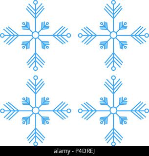 Schneeflocken dünne Linie ftat Design Stock Vektor