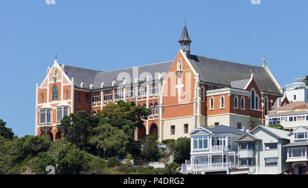 Wellington, Neuseeland - 13. Februar 2016: Wahrzeichen Architektur von Saint Gerard die katholische Kirche und das Kloster der Mount Victoria. Stockfoto