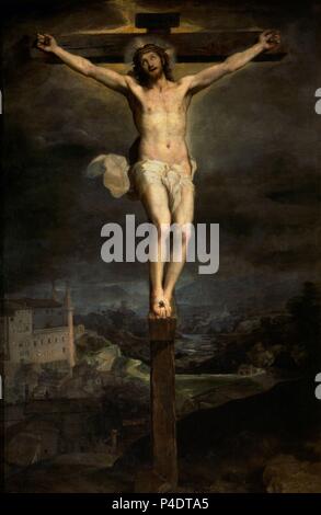 CRISTO DE LA CRUZ - 1604-OLEO/LIENZO - 374 cm x 246 cm - NP 7092 - ESCUELA ITALIANA. Autor: Federico Barocci (C. 1526-1612). Lage: Museo del Prado - PINTURA, MADRID, SPANIEN. Stockfoto