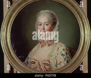 "Madame de Pompadour", 1763-1764, Öl auf Leinwand, 54 cm Durchmesser, P 02467. Autor: François Hubert Drouais (1727-1775). Lage: Museo del Prado - PINTURA, MADRID, SPANIEN. Stockfoto