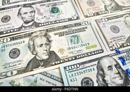 Hintergrund von 100 Dollar Scheine. Geld amerikanischen hundert Dollar bi Stockfoto