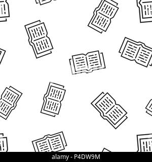 Buchsymbol nahtlose Muster Hintergrund geöffnet. Geschäftskonzept Vector Illustration. Bildung Bibliothek symbol Muster. Stock Vektor