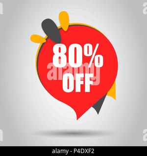 Sonderangebot 80% Rabatt Preis Symbol. Vector Illustration. Geschäftskonzept Preis Rabatt Piktogramm. Stock Vektor