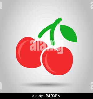 Cherry Berry Vektor icon. Kirschen Obst Abbildung. Sweet cherry gesundes Essen. Stock Vektor