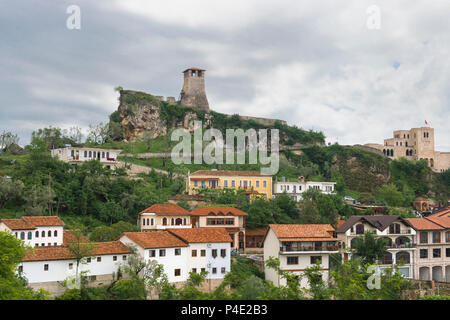 Alte Stadt und Burg Kruja Kruja, Albanien Stockfoto