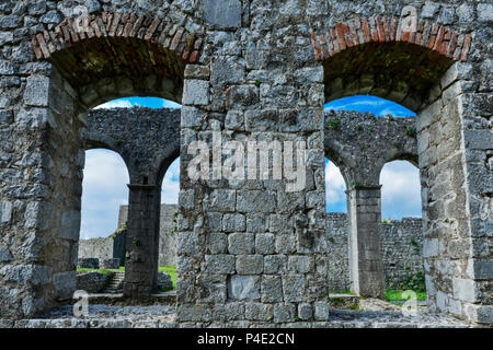 Rozafa schloss, Fatih Sultan Mehmet Moschee, Shkodra, Albanien Stockfoto