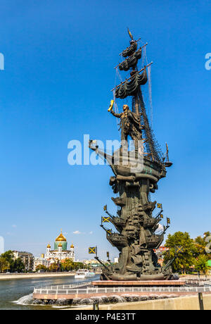 Denkmal für Peter den großen in Moskau, Russland Stockfoto