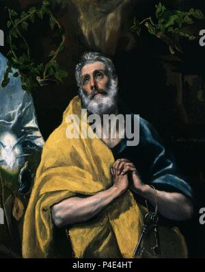 LAS LAGRIMAS DE SAN PEDRO. Thema: El Greco (1541-1614). Lage: Casa Museo del Greco - COLECCION, Toledo, Spanien. Stockfoto