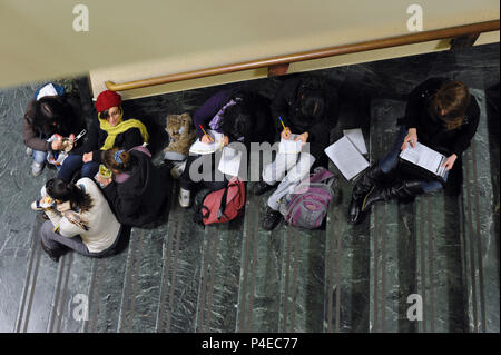 Studenten der Fakultät für Literatur und Philosophie, Universität "La Sapienza". Rom Italien. Stockfoto