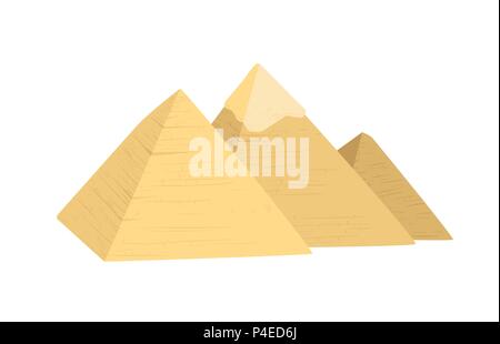 Ägypten Pyramiden im flachen Stil auf weißem Hintergrund. Stock Vektor