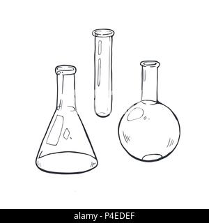 Becherglas Skizze. Vector Illustration. Stock Vektor