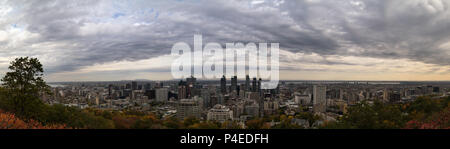 Skyline von Montréal vom Mount Royal Chalet Panorama Kanada Stockfoto