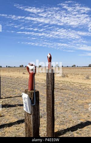 Telefon kunst Eintropfen im ländlichen Australien, Wiedergeltingen, Western Australia | Verwendung weltweit Stockfoto