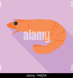 Garnelen-Symbol, flachen Stil Stock Vektor