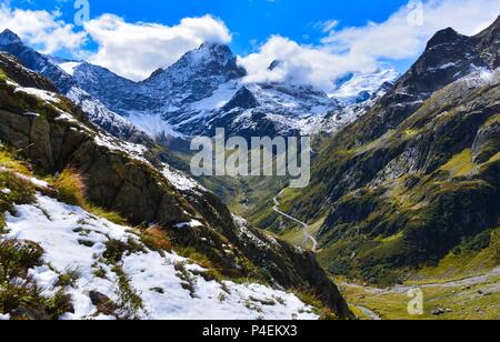 Susten Passhöhe Landschaft, Berenese Alpen, Schweiz Stockfoto