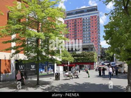 Shopper in Sutton High Street, South London Stockfoto