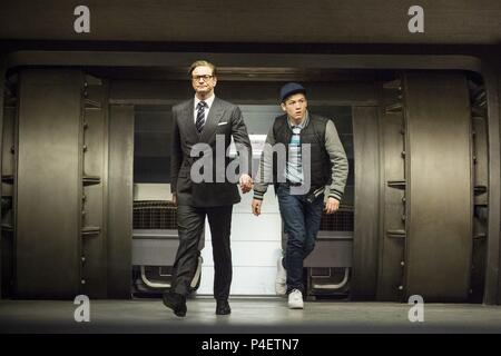 Original Film Titel: KINGSMAN: DER SECRET SERVICE. Englischer Titel: KINGSMAN: DER SECRET SERVICE. Regisseur: Matthew Vaughn. Jahr: 2014. Stars: Colin Firth; TARON EGERTON. Quelle: Twentieth Century Fox/Album Stockfoto