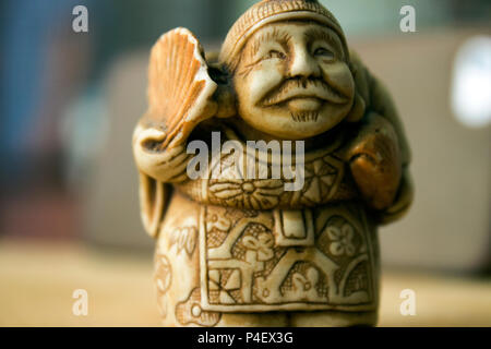 Netsuke-Figur-Nahaufnahme Stockfoto