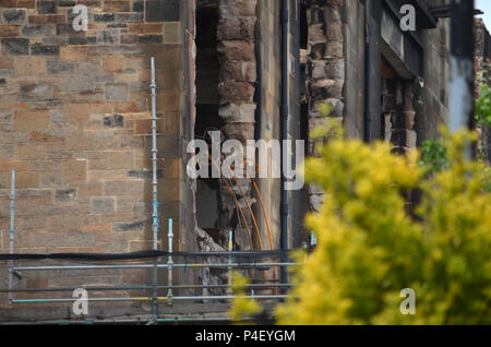 Glasgow School of Art Gebäude nach dem Brand 2018 Stockfoto