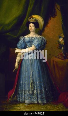 RETRATO DE LA REINA MARIA CRISTINA DE BORBÓN ESPOSA DE FERNANDO VII. Lage: MINISTERIO DE HACIENDA - COLECCION, MADRID, SPANIEN. Stockfoto