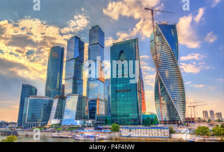 Ansicht der Moscow International Business Center auch bekannt als moscow-city. Russland Stockfoto