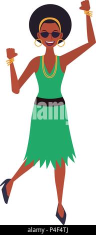 Disco Frau Cartoon Stock Vektor