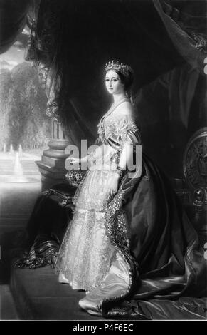 RETRATO DE LA EMPERATRIZ Eugenia de Montijo-S XIX. Lage: MUSEO ROMANTICO - GRABADO, MADRID, SPANIEN. Stockfoto