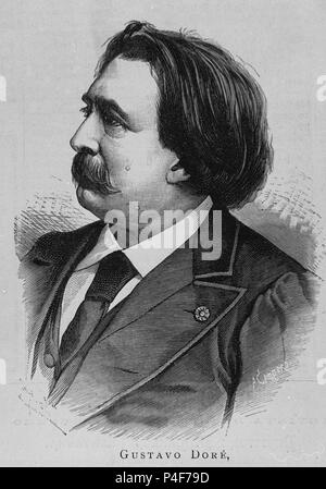 RETRATO DE GUSTAVO DORE - 1832/1883 - DIBUJANTE Y GRABADOR FRANCES. Lage: Biblioteca Nacional - COLECCION, MADRID, SPANIEN. Stockfoto