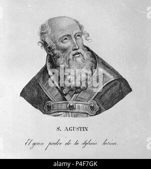 RETRATO DE SAN AGUSTIN (354/430) - OBISPO DE HIPONA. Lage: Biblioteca Nacional - COLECCION, MADRID, SPANIEN. Stockfoto