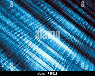 Gestreifte Technologie Hintergrund-abstrakten computer-Bild erzeugt. Die fraktale Geometrie: diagonale Linien bestehen aus leuchtenden Würfel. Digitale Kunst für Banner, Stockfoto