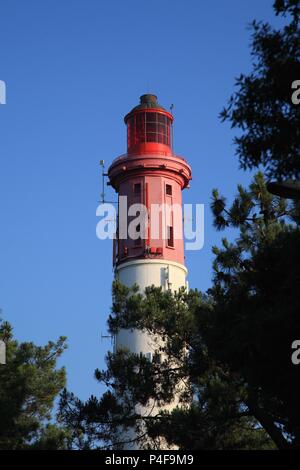 Der Leuchtturm (Le Phare) in Cap Ferret, Aquitanien, Frankreich Stockfoto