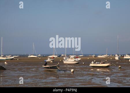 Am Abend Licht über das Bassin d'Arcachon von Cap Ferret, Gironde, Frankreich 2018 Stockfoto