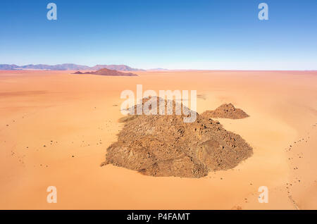 Desert Sand Dünen im südlichen Namibia im Januar 2018 getroffen Stockfoto