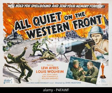 Original Film Titel: alles ruhig an der Westfront. Englischer Titel: alles ruhig an der Westfront. Regisseur: Lewis Milestone. Jahr: 1930. Quelle: UNIVERSAL PICTURES/Album Stockfoto