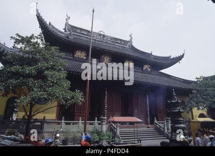 Exterieur - FACHADA DEL TEMPLO-1881. Lage: Templo del BUDA DE JADE (YUFO SI), Shanghai. Stockfoto