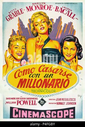 Original Film Titel: wie ein Millionär zu heiraten. Englischer Titel: wie ein Millionär zu heiraten. Regisseur: JEAN NEGULESCO. Jahr: 1953. Quelle: 20th Century Fox/Album Stockfoto