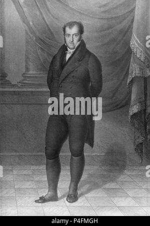 FERNANDO VII REY DE ESPAÑA - 1784/1833 - GRABADO S XIX. Lage: MUSEO ROMANTICO - GRABADO, MADRID, SPANIEN. Stockfoto